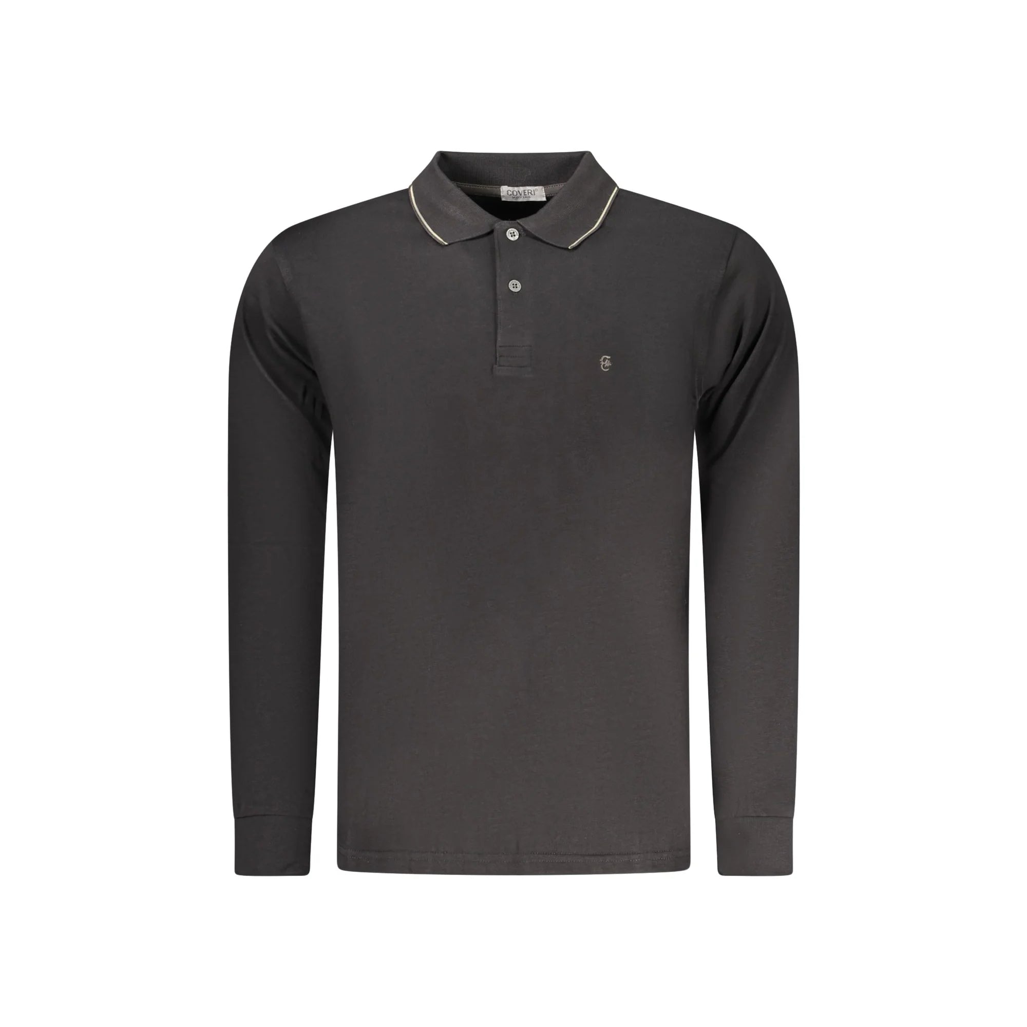 Coveri Moving Polo Maniche Lunghe Uomo Nera Ricamo Nero - foto prodotto